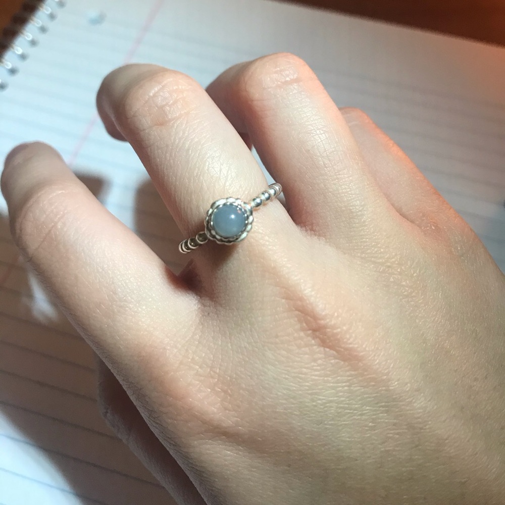 Pandora Birthday Blooms Birthstone Ring June Gray